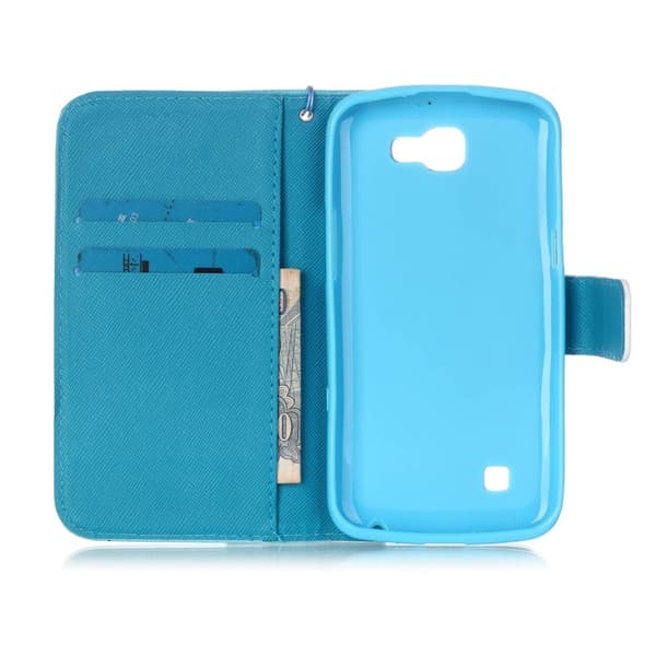 Moberg læder-etui med magnetisk lås - Hjerte og smil Blue