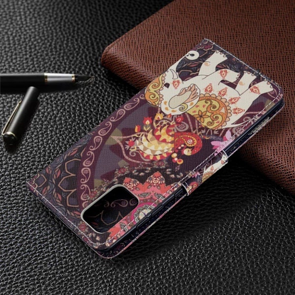 Wonderland Samsung Galaxy A71 flip case - Mandala og Elephant Multicolor