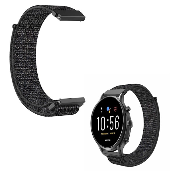 Fossil Gen 5 nylon klockarmband - svart Svart