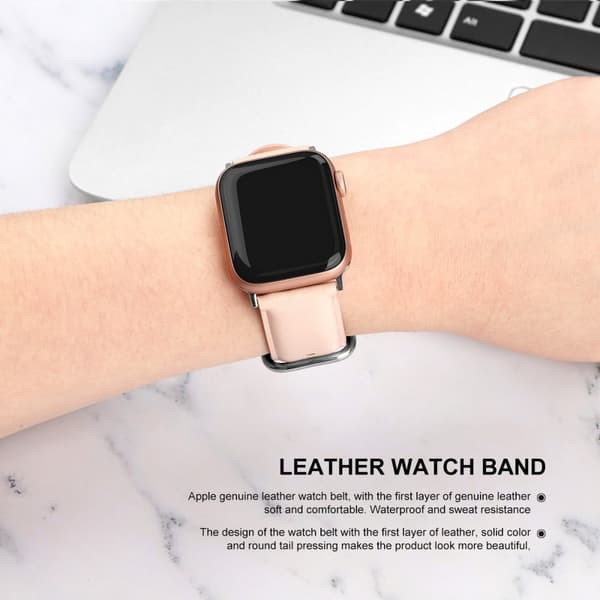 Apple Watch (45mm) nahkainen kellonhihna - Pinkki Pink