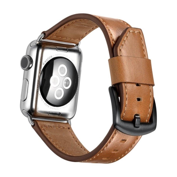 Apple Watch Series 5 40mm cool edge klockarmband i äkta läder - Brun Brun