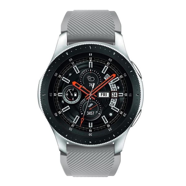 Samsung Galaxy Watch (46 mm) klockarmband i silikon med twillstruktur - Grå Silvergrå