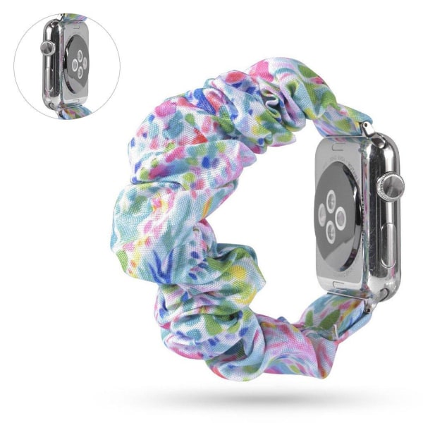 Apple Watch Series 5 40mm stof Mønster urrem - Farverige Droplet Mønster Multicolor