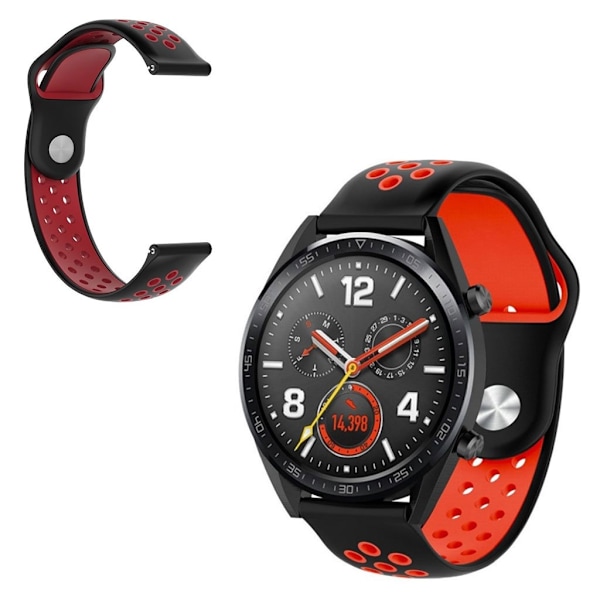 Garmin Forerunner 245 Music two-color silicone watch band - Black / Red Svart