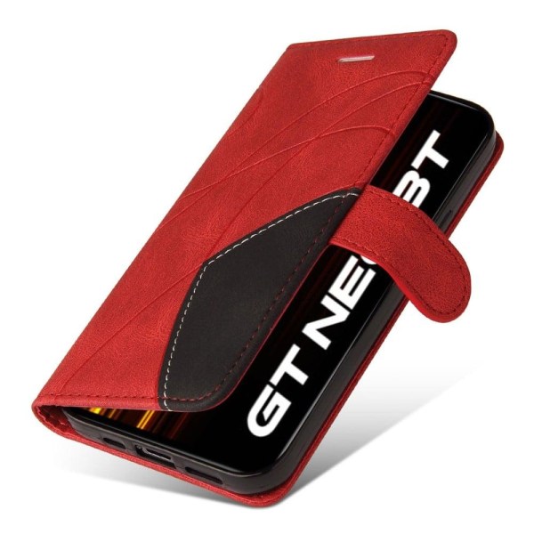Tekstureret Realme GT Neo 3T / Realme GT Neo2 læderetui med rem Red