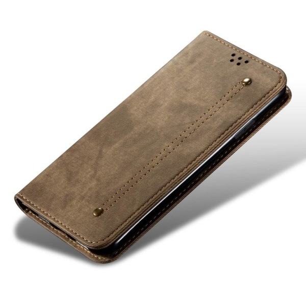 Jeans Xiaomi Redmi Note 12 Pro Plus Flip Etui - Khaki Brown