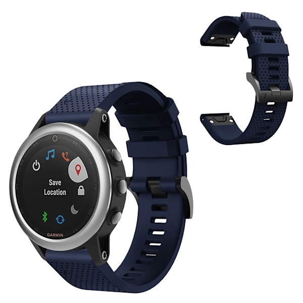 Stilfuld silikone-urrem til Garmin Fenix 5S - Marine Blå Blue
