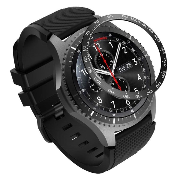 Samsung Gear S3 Frontier - tyylikäs metallikellon kehys - Musta / Valkoinen Black