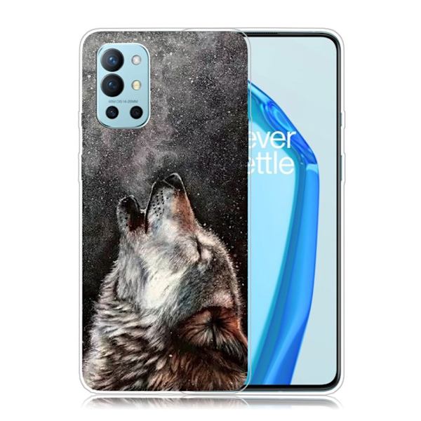 Deco OnePlus 9R skal - Skrämmande Varg Silvergrå