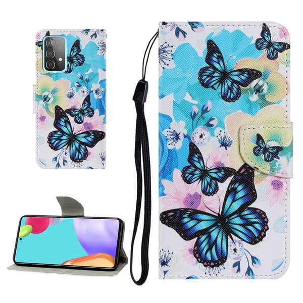 Wonderland Samsung Galaxy A52 5G Flip etui - Blå sommerfugl Blue