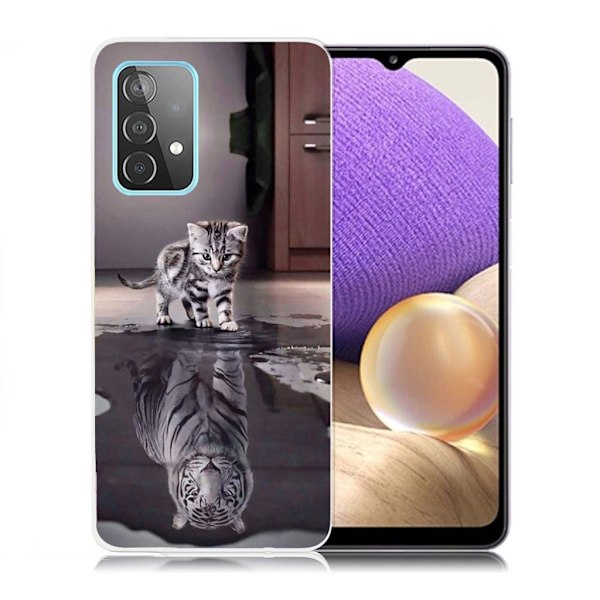 Deco Samsung Galaxy A32 5G skal - Katt Och Tiger Silvergrå