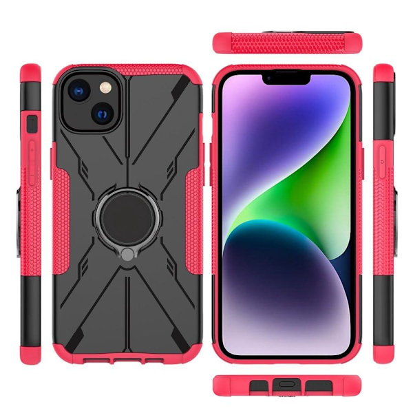 Kickstand-skydd med magnetisk platta för iPhone 14 - Ros Rosa