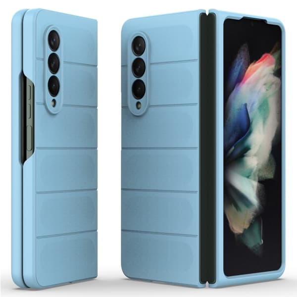 Blødt grebsformet Samsung Galaxy Z Fold3 5G cover - Babyblå Blue