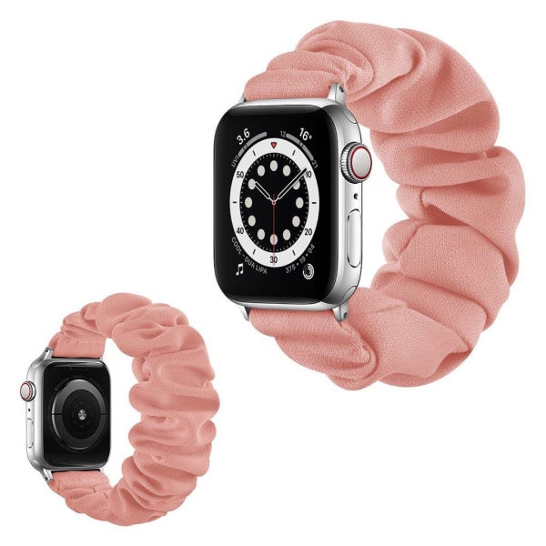 Apple Watch Series 6 / 5 40mm elastisk hårbånd stil urrem - Sølv Pink