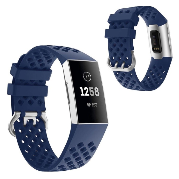 Silicone watch band for Fitbit Charge 4 / 3 - Blue Blå