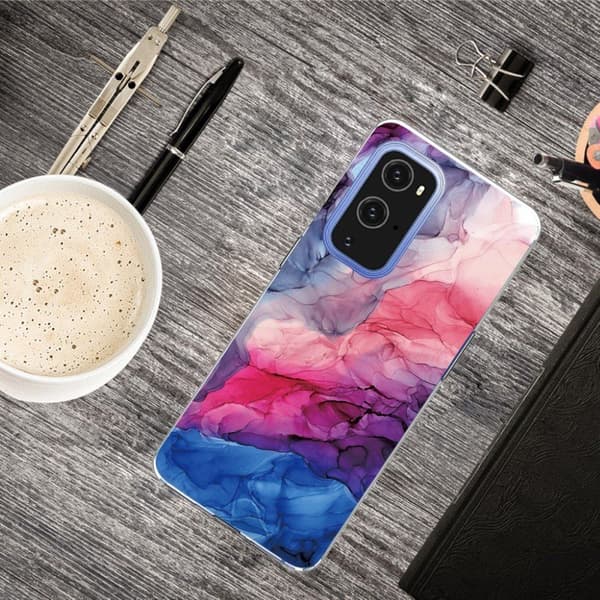 marmor OnePlus 9 Pro etui - Aqueous Vibrant mønster Multicolor