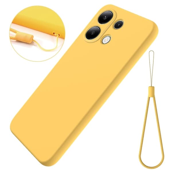 Matt Xiaomi Redmi Note 13 4G skal av flytande silikon - Gul Gul
