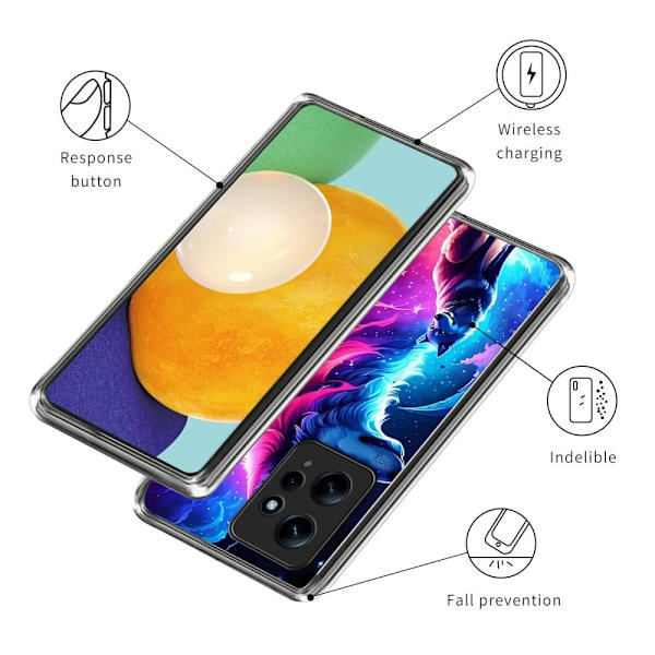 Deco Xiaomi Redmi Note 12 cover - Stjerneklar Ulv Blue