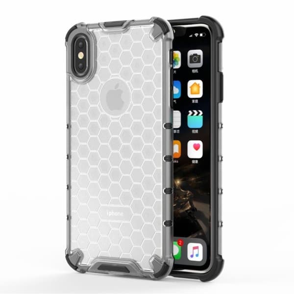 Bofink Honeycomb iPhone Xs Max deksel - Grå Silver grey