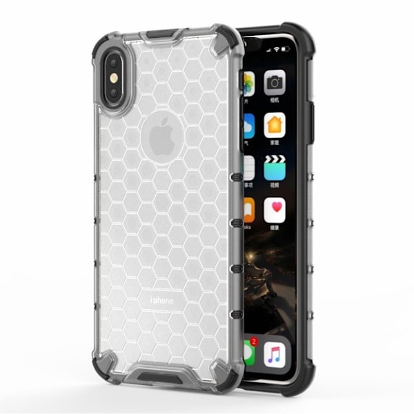 Bofink Honeycomb iPhone Xs Max kuoret - Harmaa Silver grey