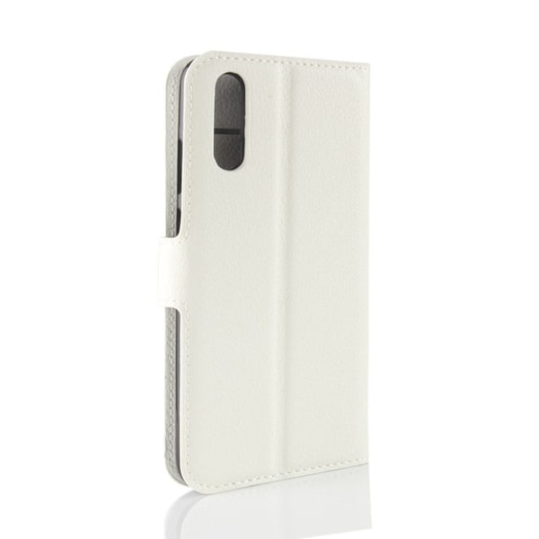 Huawei P20 litchi tekstur PU læder flip etui - hvid White