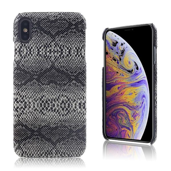 iPhone Xs Max fodral med läderöverdrag - Ormstruktur multifärg