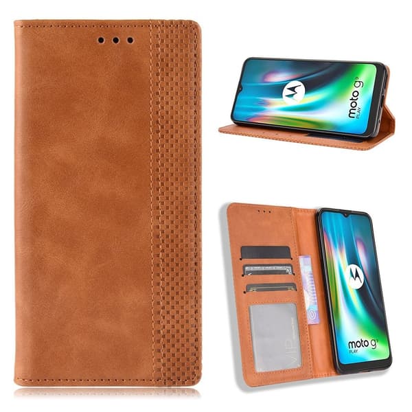 Bofink Vintage Motorola Moto E7 Plus Lær Etui - Brun Brown