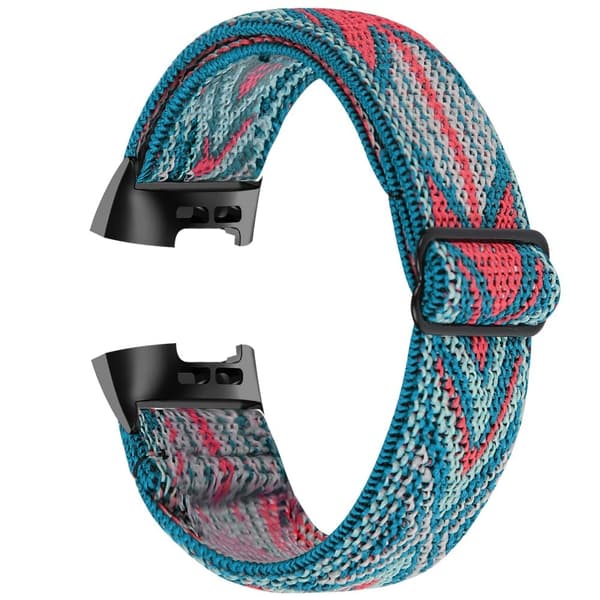 Fitbit Charge 4 / 3 elastisk nylonrem med mönster - Grön / Grön Grön