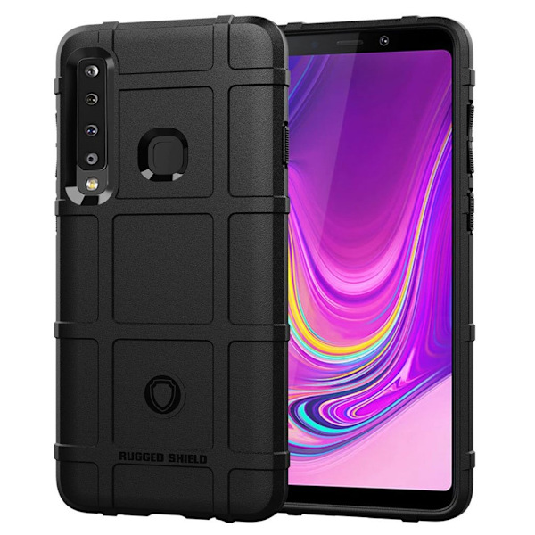 Samsung Galaxy A9 (2018) antichockfodral med rutnätstextur - Svart Svart