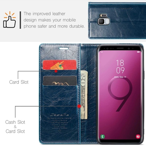 CaseMe Samsung Galaxy S9 Smooth Suojakotelo - Sininen Blue