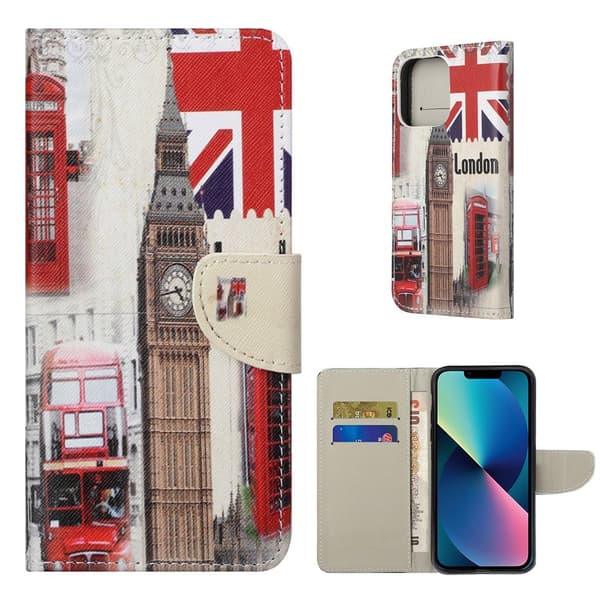 Wonderland iPhone 13 flip-etui - Londontårn Multicolor