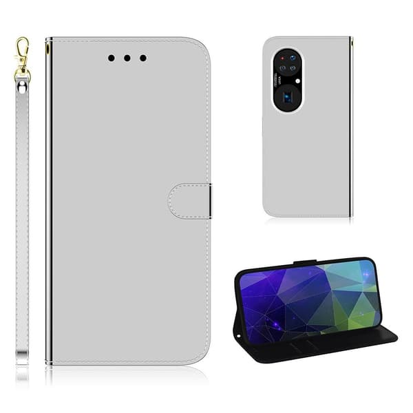 Mirror Huawei P50 flip case - Hopea Silver grey