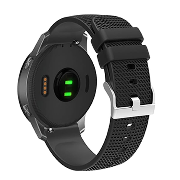22 mm universal klockarmband i silikon i rutnätsstil - Svart Svart