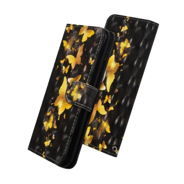 Huawei P30 Pro vaalea piste koriste nahkainen flip Suojakotelo - Gold