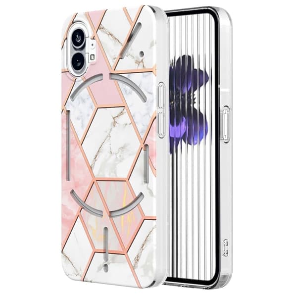 Marble Nothing Phone (1) Suojakotelo - Pinkki / Valkoinen Pink