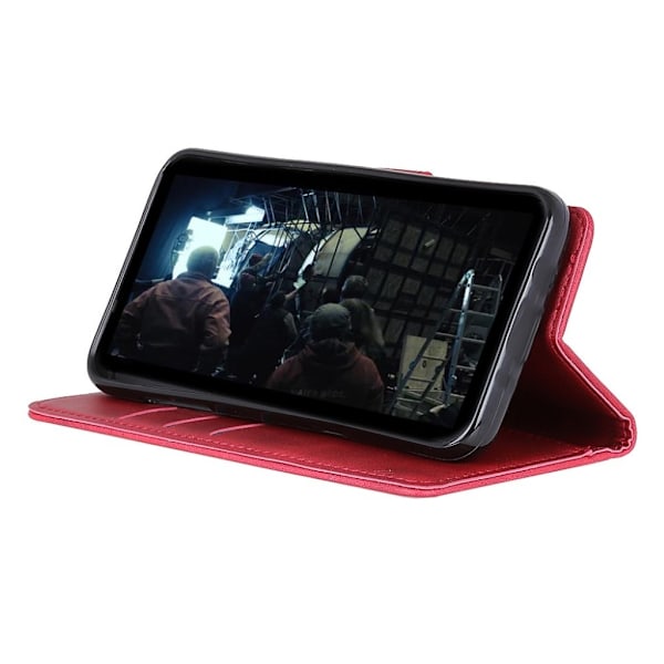 Huawei P30 Lite mat læder flip etui - Rød Red