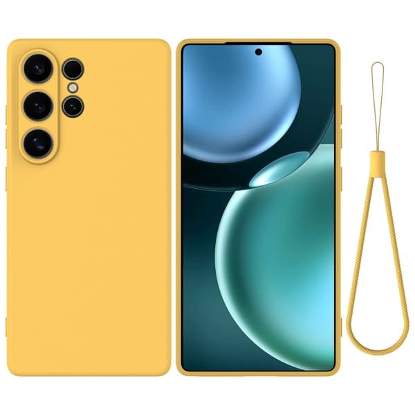 Matt flytende silikondeksel for Samsung Galaxy S25 Ultra - Gul Yellow
