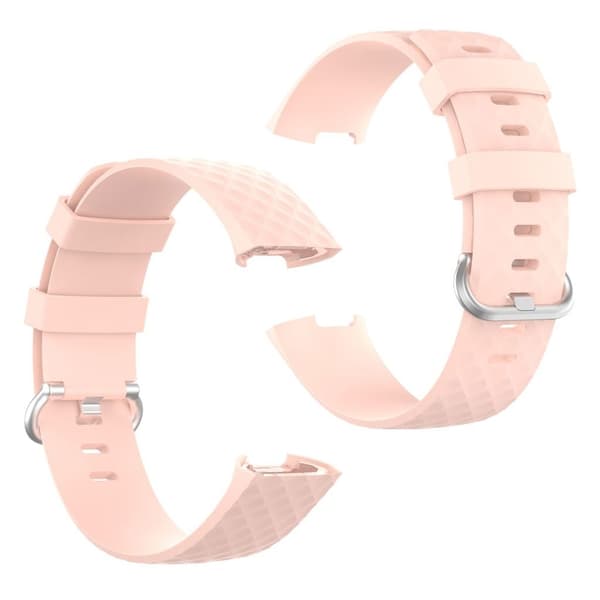 Fitbit Charge 3 / 4 kestävä ranneke - Vaalea Pinkki Pink