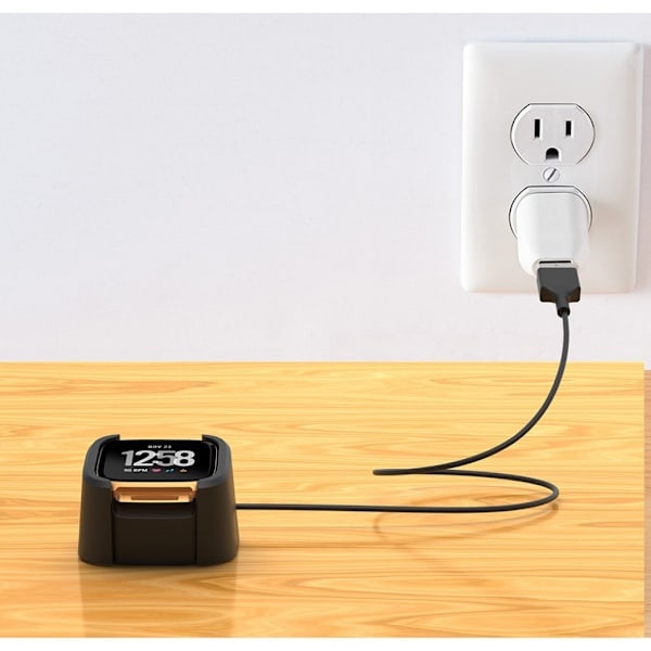 Fitbit Versa Smart Kello USB Latauskaapeliasema - Musta Black