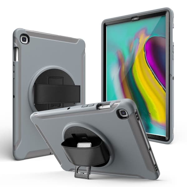 Samsung Galaxy Tab S5e 360 vridbart hållbart fodral - Grå Silvergrå
