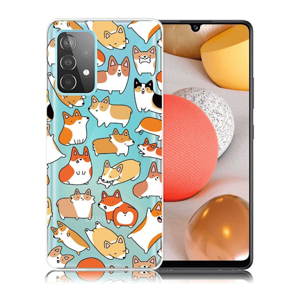 Deco Samsung Galaxy A52 5G kotelot - Söpö Corgis Multicolor