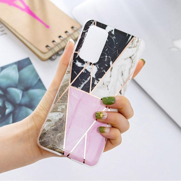 Marmormotiv Samsung Galaxy A32 skal - Grå / Rosa / Vit multifärg
