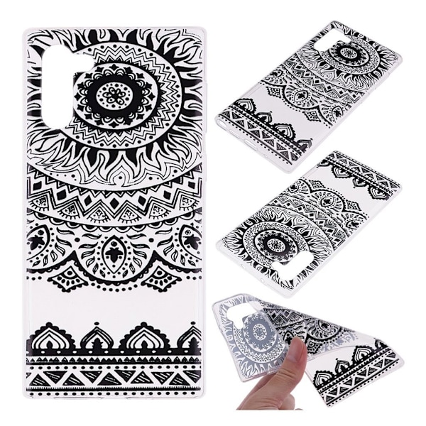 Deco Samsung Galaxy Note 10 deksel - Svart blomst Black