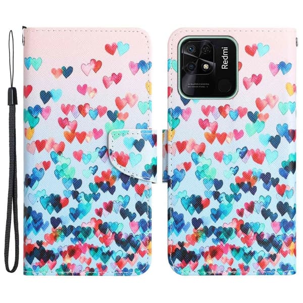Wonderland Xiaomi Redmi 10C Flippetui - Love Hjerte Multicolor