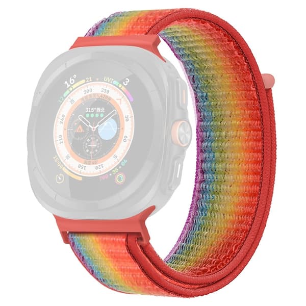 KALEBOL Samsung Galaxy Watch Ultra 47mm Adjustable Braided Nylon Band Replacement Wrist Strap - Rainbow Multicolor
