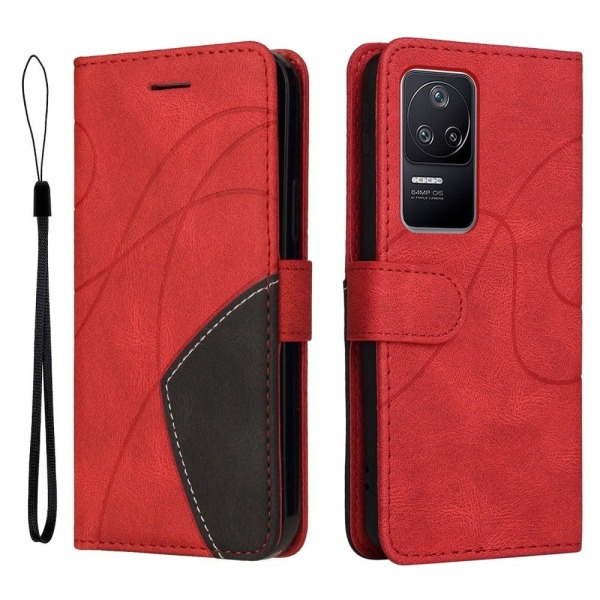 Teksturoitu nahkakotelo hihnalla Xiaomi Poco F4 GT / Xiaomi Redmi K40S - Punainen Red