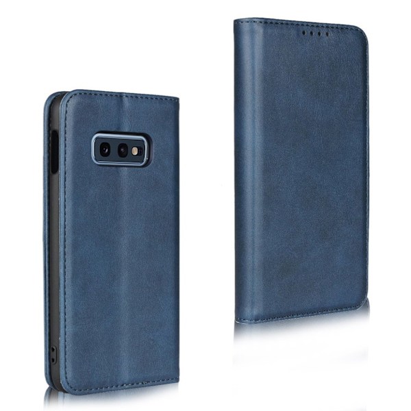 Samsung Galaxy S10e auto-absorbed läderfodral - Blå Blå