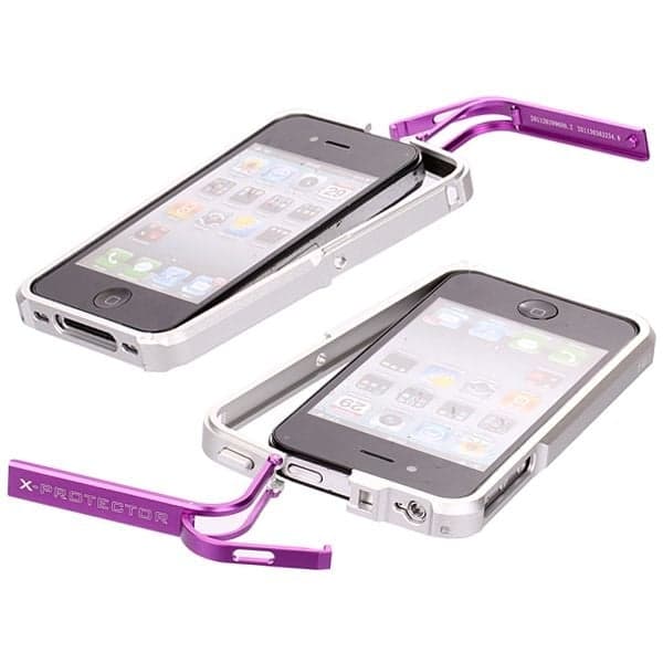 FiiO X-Fighter (Red Half) Alu-støtfanger for iPhone 4/4S - Lilla Purple