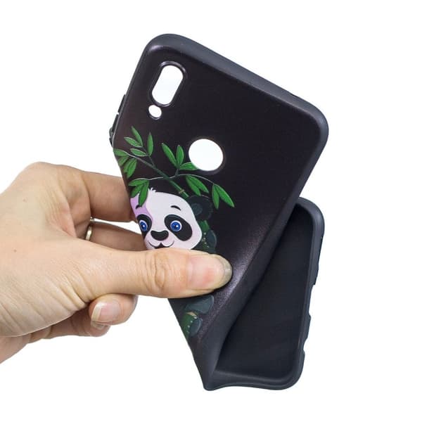 Huawei P Smart Plus beskyttelsesetui i silikone med printet mønster - Panda og bambus Multicolor