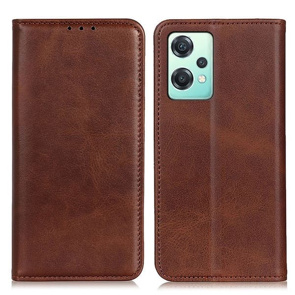 OnePlus Nord CE 2 Lite 5G lompakkokotelo, aitoa nahkaa - Kahvi Brown